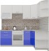 Готовая кухня ВерсоМебель ЭкоЛайт-5 1.2x2.1 правая (белый/глубокий синий)