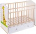 Детская кроватка VDK Морозко Жираф маятник-ящик (белый/белый)