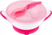 Набор детской посуды BabyOno Миска с присоской и ложкой 6м+ / 1063 (розовый)