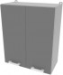 Шкаф навесной для кухни Интерлиния Компо ВШ60-720-2дв (серебристый)