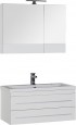 Шкаф с зеркалом для ванной Aquanet Верона 90 / 172339 (белый камерино)