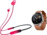 Наушники-гарнитура Honor Sport Pro AM66-L + Умные часы Magic Watch 2 (красный, коричневый)