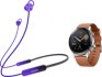 Наушники-гарнитура Honor Sport Pro AM66-L + Умные часы Magic Watch 2 (фиолетовый, коричневый)
