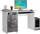 Компьютерный стол MFMaster Милан-3 / МСТ-СДМ-03-БН-ГЛ (белый/серый)