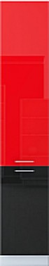 Шкаф-пенал кухонный Интерлиния Мила Gloss НШП-№2-2145 (красный/черный)