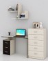 Комплект мебели для кабинета MFMaster Слим УШ-2-02 / Слим-2-02-ДМ-ВМ-16 (дуб молочный/венге)