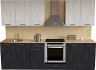 Готовая кухня Хоум Лайн Луиза Люкс 2.6 (древесина графит/древесина белая)