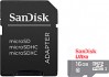 Карта памяти SanDisk Ultra microSDHC (Class10) 16GB + адаптер (SDSQUNS-016G-GN3MA)