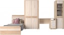 Комплект мебели для спальни Интерлиния Коламбия-5 (дуб сонома/дуб белый)