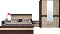 Комплект мебели для спальни Интерлиния Коламбия-4 (дуб венге/дуб серый)