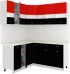 Готовая кухня Кортекс мебель Корнелия Экстра 1.5x1.7м (красный/черный/мадрид)