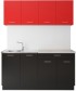 Готовая кухня Артём-Мебель Лана ДСП 1.4м (красный/черный)