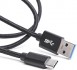 Кабель Atom USB Type-C 3.1 - USB А 3.0 (1м, черный)