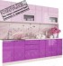 Готовая кухня Артём-Мебель Адель СН-114 со стеклом 1.8м (глянец розовый металлик/сирень металлик)