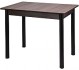 Обеденный стол FORT Прямоугольный 90x60x75 (шимо темный/черный хром)