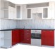 Готовая кухня Артём-Мебель Виола СН-114 со стеклом МДФ 2.6 Левая (белый глянец/бордо глянец)
