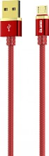 Кабель Olmio Deluxe USB 2.0 - microUSB 2.1A / 038852 (1м, красный)