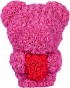 Мишка из роз No Brand Rose Bear стоящий с сердцем / 8023 (40см, розовый)